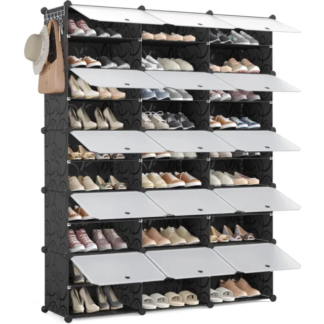 Ibenzoa Schoenenrek met 10 niveaus voor maximaal 60 paar schoenen - Ruimtebesparend ontwerp voor elke kamer Zwart