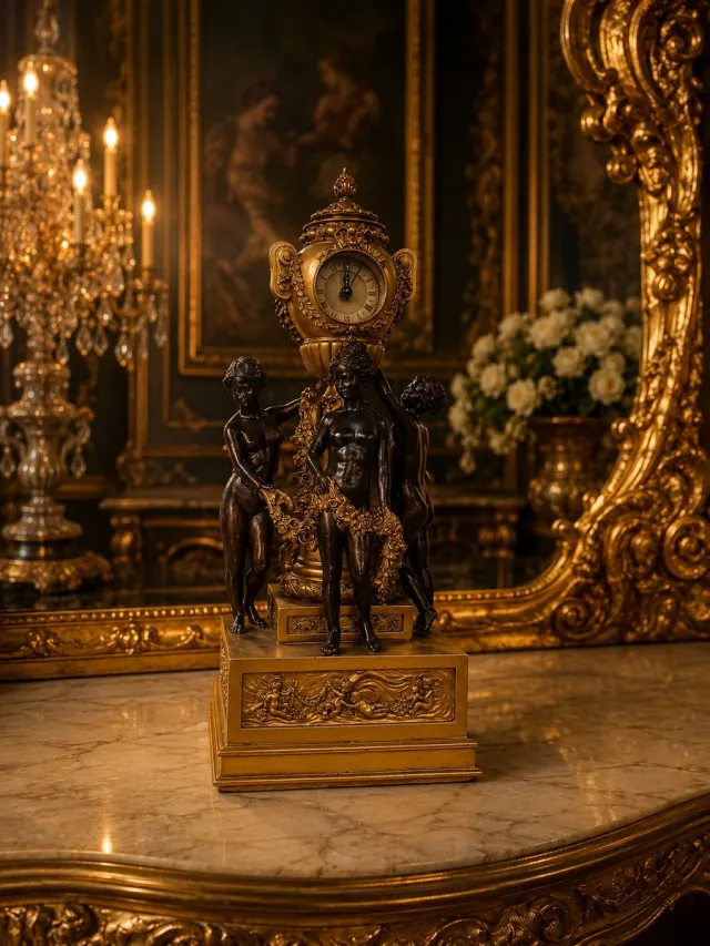 BAROK klok goud/zwart