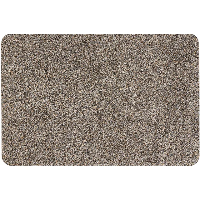 Famanu Deurmat van katoen, vuilvangmat voor de ingang van het huis, geschikt als deurmat voor binnen en in overdekte buitenruimtes, 50 x 80 cm, granietkleur Zwart