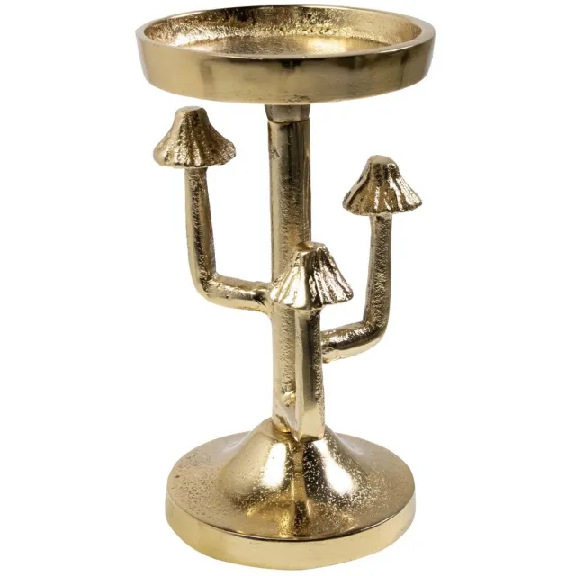 Mars & More Kaarsenstandaard paddenstoel - kandelaar - hoogte 20 cm Zilver