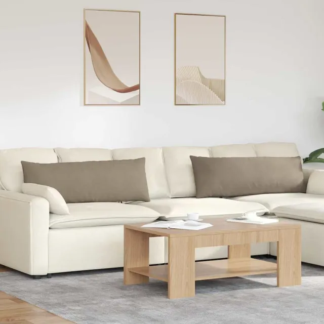 vidaXL Sofa Kussens 2 st Microvezel Stof Taupe 120 x 40 cm