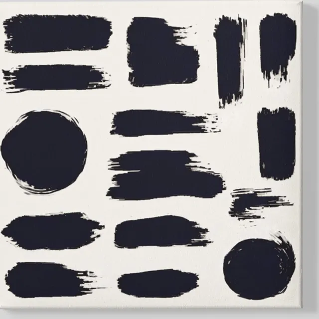 Trendex Global Vierkant Canvas Schilderij - Abstract - Vormen - 40x40x2 cm Wit
