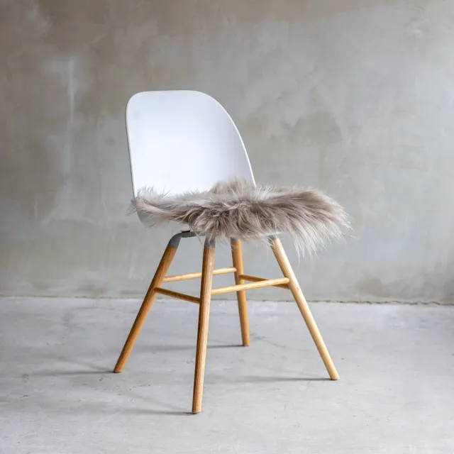 Van Buren Sinds 1861 Van Buren - Stoelkussen taupe - 100% echt schapenvacht - Chairpad van IJslands schapenvacht