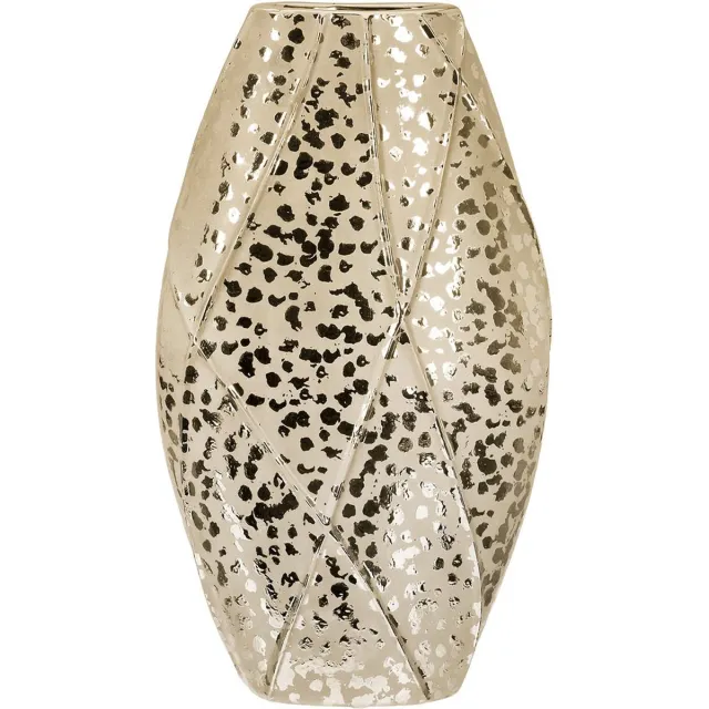 Gilde handwerk design bloemenvaas / vaas exclusief stuk kerst geschenk goud keramiek