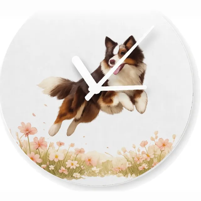 Mr Cadeautjes Glazen klok Ø 20 - design Een krachtige, dromerige dierenprint met één hoofdfiguur in | cadeau Wit
