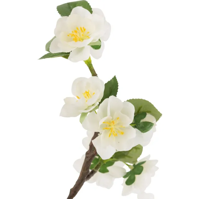 J-Line bloesemboom - kunststof - wit/bruin - small