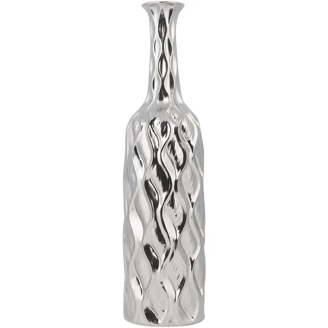 Beliani BASSANIA - Decoratieve vaas - Zilver - Keramiek