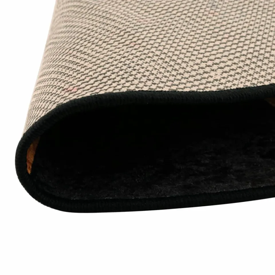 vidaXL Vloerkleed wasbaar Ø 120 cm zwart en goudkleurig, foto 3