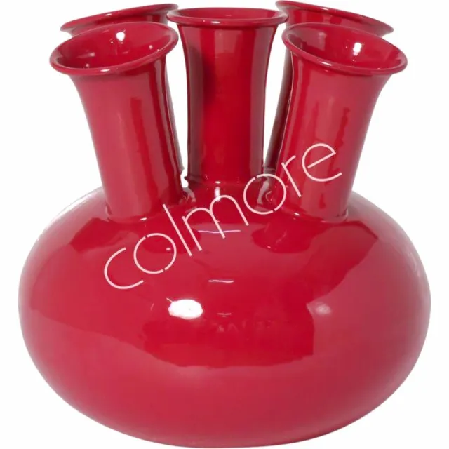 Colmore by Diga fuchsia roze tulpen vaas met 5 monden van emaille 23 x 23 cm