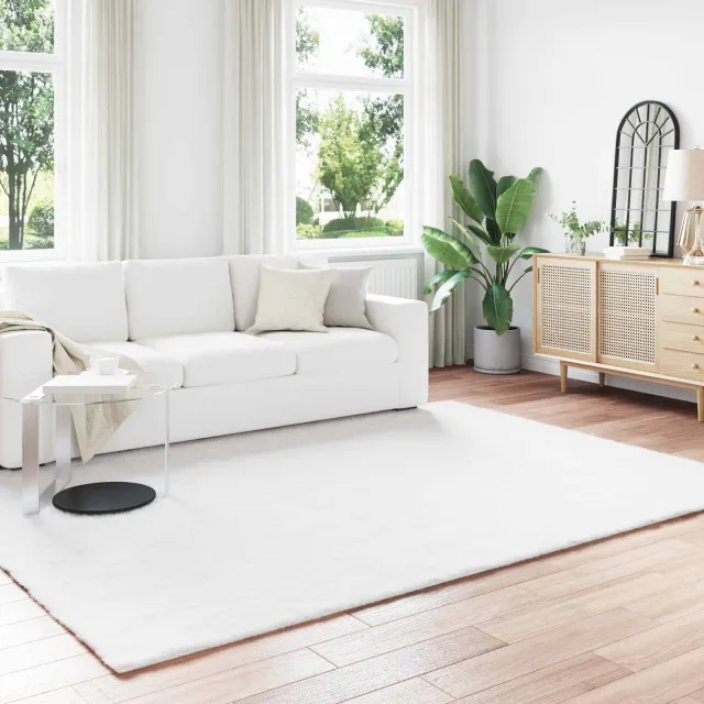 vidaXL Antislip vloerkleed van imitatie konijnenbont OLITE Wit, foto 2