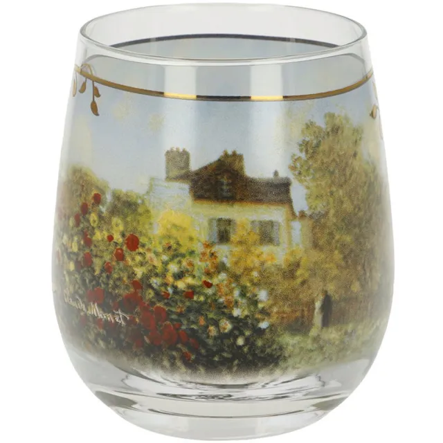 Goebel Claude Monet | Windlicht / Theelicht Het Kunstenaarshuis | Glas - 10cm - waxinelicht houder - 2 stuks