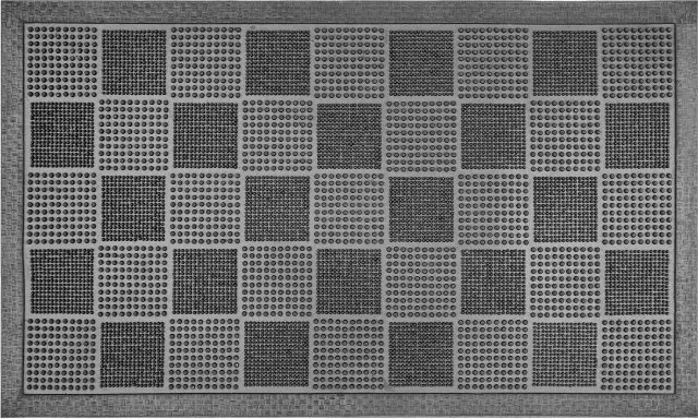 GARRONDA 45 x 75 cm Voetmat Rubbermat Schoonloopmat Vierkanten GD-0261 zwart (vierkanten)