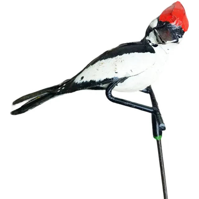Zimba Arts Floz Design tuinsteker vogel - metalen bonte specht - tuinbeeld vogel - fairtrade en duurzaam divers