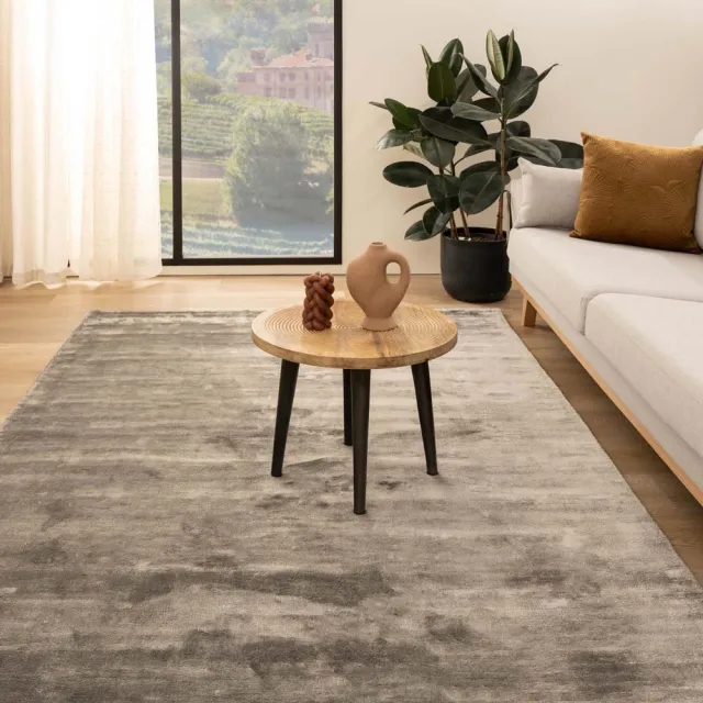 Paon Brillant Viscose vloerkleed - Pearl zilver 160x240