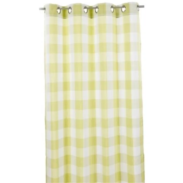 2LIF Marbella gordijn geel geblokt 140 cm x 260 cm geel, wit