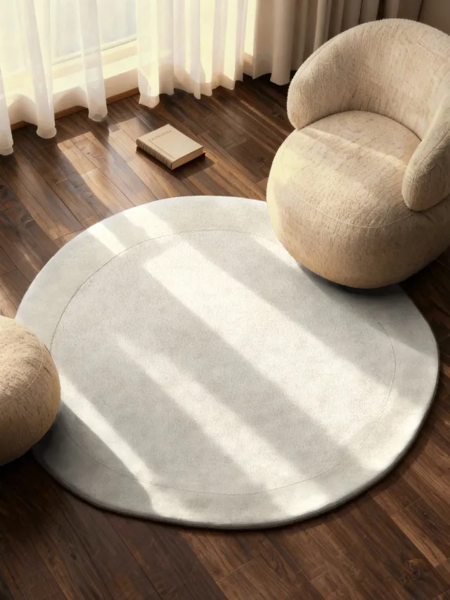 Villeroy & Boch 1812 wollen vloerkleed organisch rond Kivi Naturel Crème - Organisch rond 160 Ø - (M) Creme