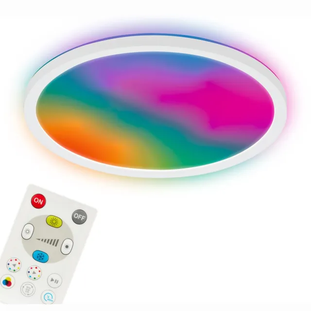 Briloner Happy - Plafondlamp dimbaar - kleurwisseling met afstandsbediening - Ø29cm wit