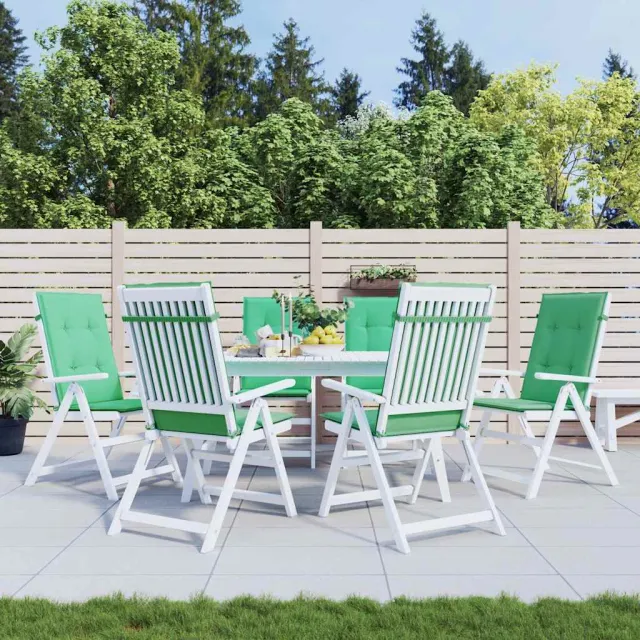 vidaXL Tuinstoelkussens 6 st hoge rug 120x50x3 cm stof groen