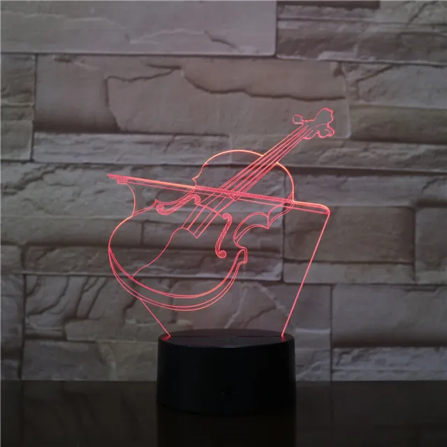 MC Living 3D Led Lamp Met Gravering - RGB 7 Kleuren - Viool