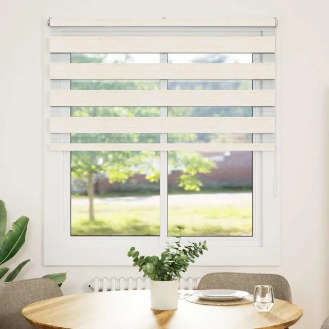 vidaXL Zebra rolgordijn 130x150 cm stofbreedte 125,9 cm marmerbeige
