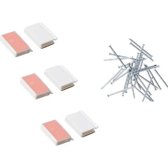 Qwality Losse Set Accessoires voor bevestiging Qwality Raamhor op Dakraam - Windclips - Spijkertjes - Qwality Windclips Wit