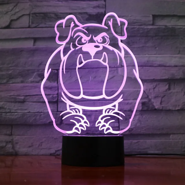 MC Living 3D Led Lamp Met Gravering - RGB 7 Kleuren - Hond