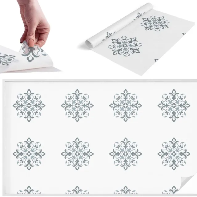 TULUP Raamfolie Anti inkijk - Klassiek ornament Melkglas Folie - 200x116 cm - Wit Anti inkijk Raamfolie Glas in Lood - Zonwerende Raamfolie - Voor de slaapkamer, woonkamer en badkamer. - Privacy Folie Raam Glas in Lood Wit - Klassiek ornament