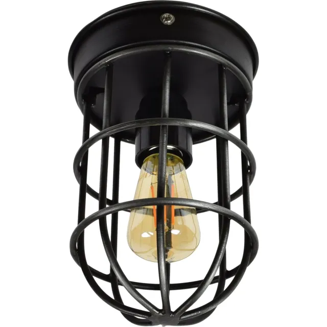 Urban Interiors Barn Plafondlamp Zwart - Metalen kooi - 12x22