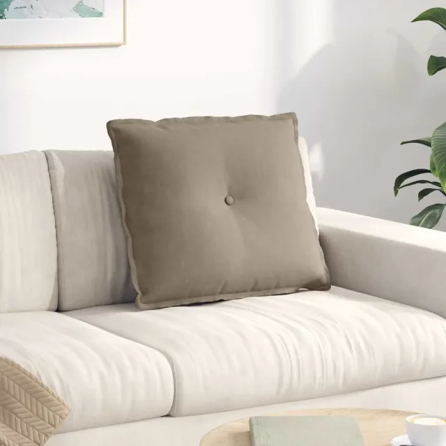 vidaXL Rugkussen Taupe 60 x 50 x 19 cm Microvezel Stof