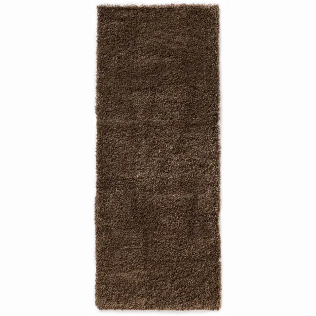 Tapeso Hoogpolige loper - Cozy Shaggy bruin 80x200