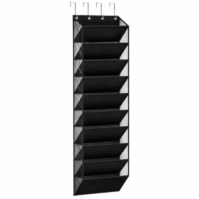 Noventra Schoenenrek Deur – Hangend Schoenenrek – Schoenen Opberger – Deur Organizer – Ruimtebesparend Schoenenrek – Zwart