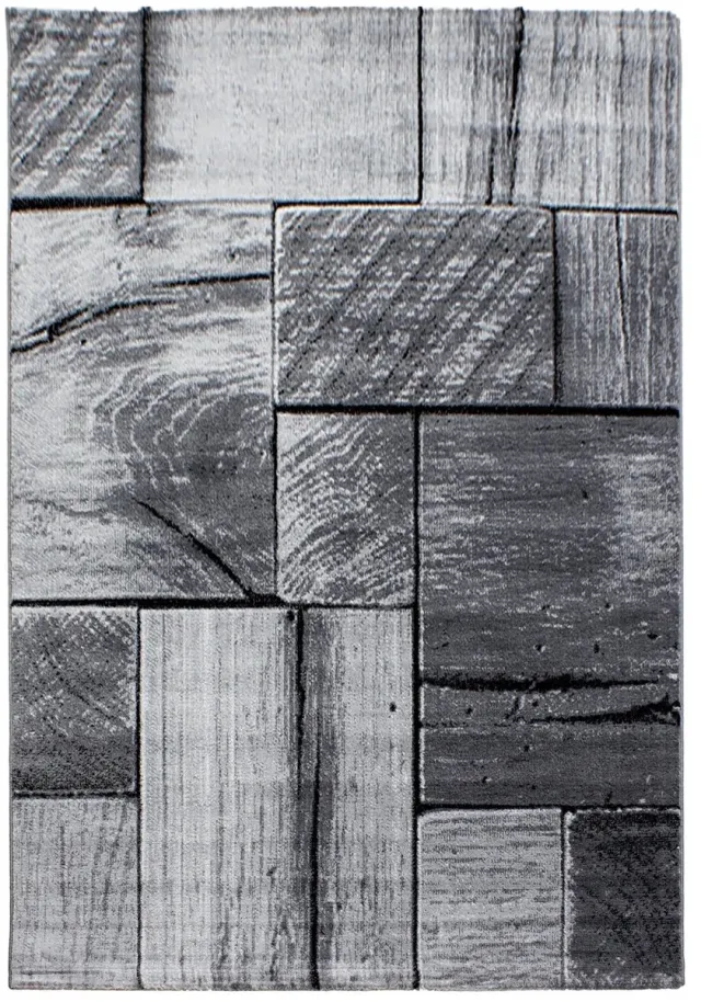 Dutch XXL Modern Vloerkleed | Tapijt | Parma | Hout | Zwart | 280x370 cm