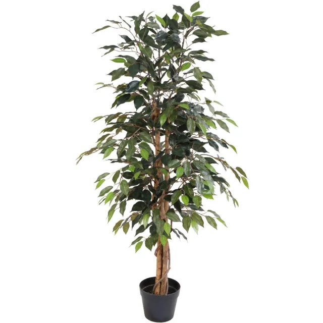Trendyplants Kunst Ficus Benjamina - Treurvijg - Kunstplant - Hoogte 130cm - Potmaat Ø16cm Groen