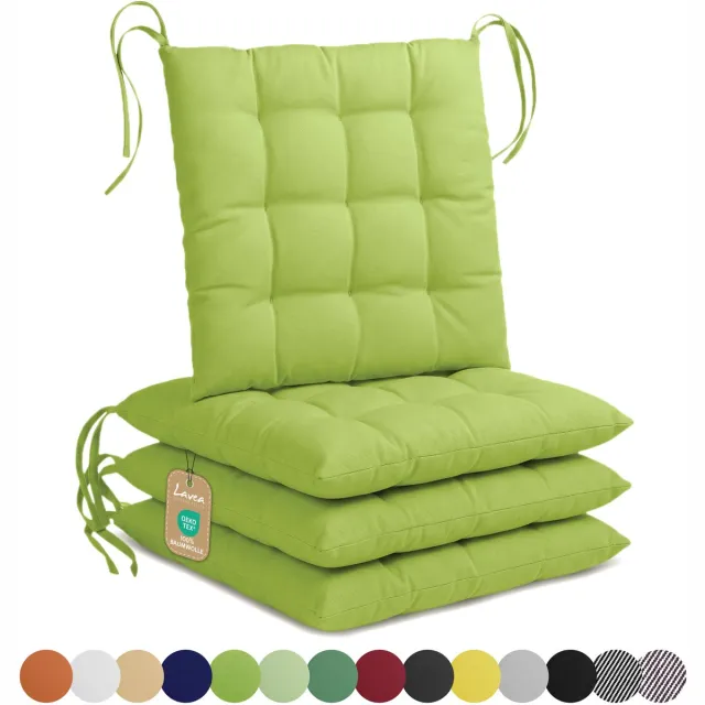 lavea Stoelkussens 40x40 cm, Set van 4 – Zitkussen & Stoelpads voor Binnen en Buiten – Comfortabel, Wasbaar en Duurzaam – Licht Lindegroen