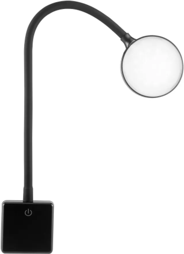 EINLICHT LED Stopcontactlamp "Halo" – 3-straps dimbare Nachtlamp – 3,3W Bedlamp – 438 Lumen Leeslamp – Warm Wit LED Licht – Compacte LED Lamp voor Slaapkamer, Werkkamer, Hal & Woonkamer - Zwart
