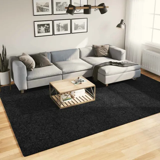 vidaXL Vloerkleed OVIEDO laagpolig 240x340 cm zwart, foto 2