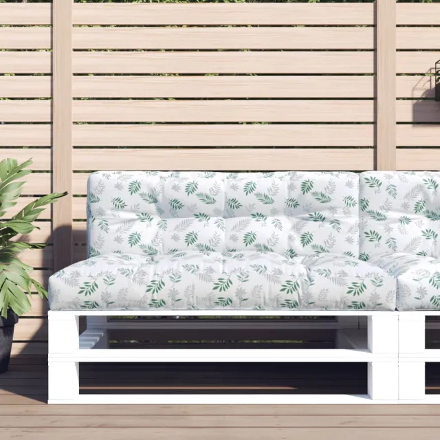 vidaXL Palletkussen 120x40x12 cm stof bladpatroon groen