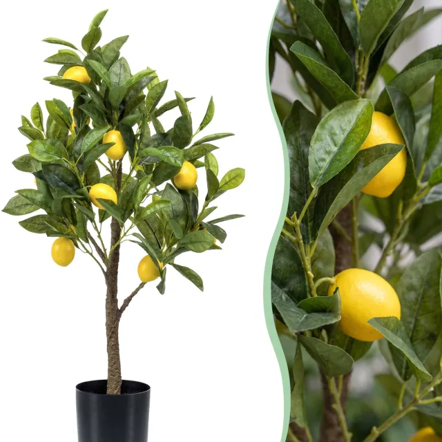 Green Boutiq Kunstplant - Citrus Limonia - Citroenboom - 75 cm Geel