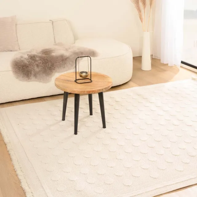Nordic Weavers Japandi vloerkleed - Knit Dots wit 120x170