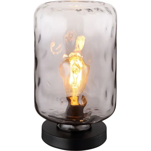 Globo Tafellamp - zwart - Darina - glas smoke glas - Ø 19cm - E27 - 16046TS - Globo