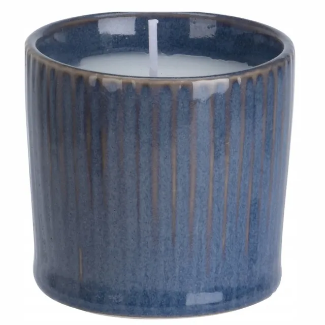 Koopman Decoratieve Parafinekaars - 6 cm - Keramiek - Voor Binnen Wit;Lichtblauw;Donkerblauw;Bruin