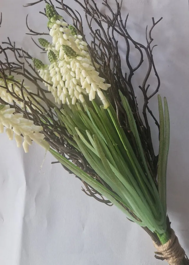 Countryfield Kunst witte druifjes met twijgjes