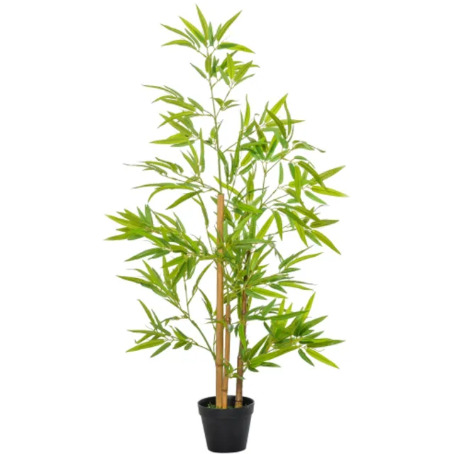 DEEP POWER Kunstplant 15,5×15,5×120 cm Groen Plastic Kunstplanten Decoratieve Kunstplanten Bamboevorm Geschikt voor Binnen en Buiten