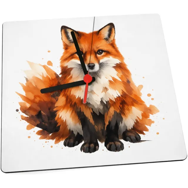 Mr Cadeautjes Klok 19 x 19 - design Een groot, sfeervol bosdier met verfspatten en veel witruimt | cadeau