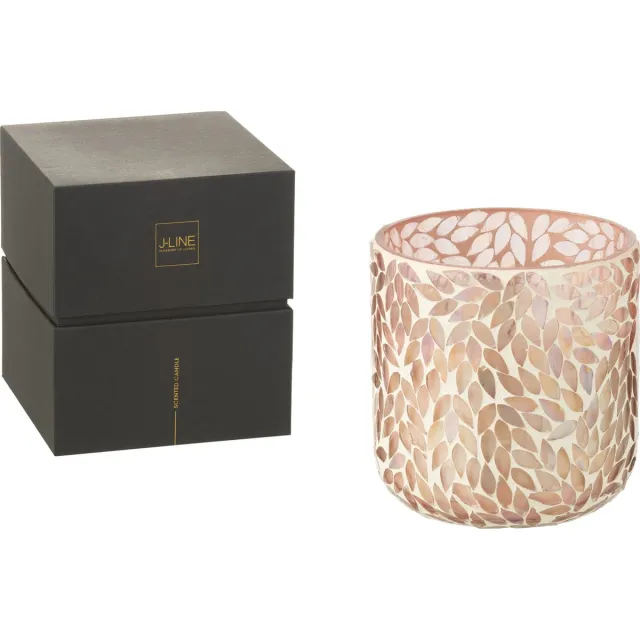 J-Line geurkaars Tender Rose - glas - roze - medium - 70U