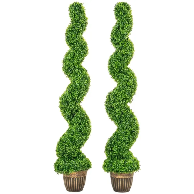 ZYLARO Spiraalbuxus - Set van 2 - Inclusief pot - 150 cm hoog - Groen