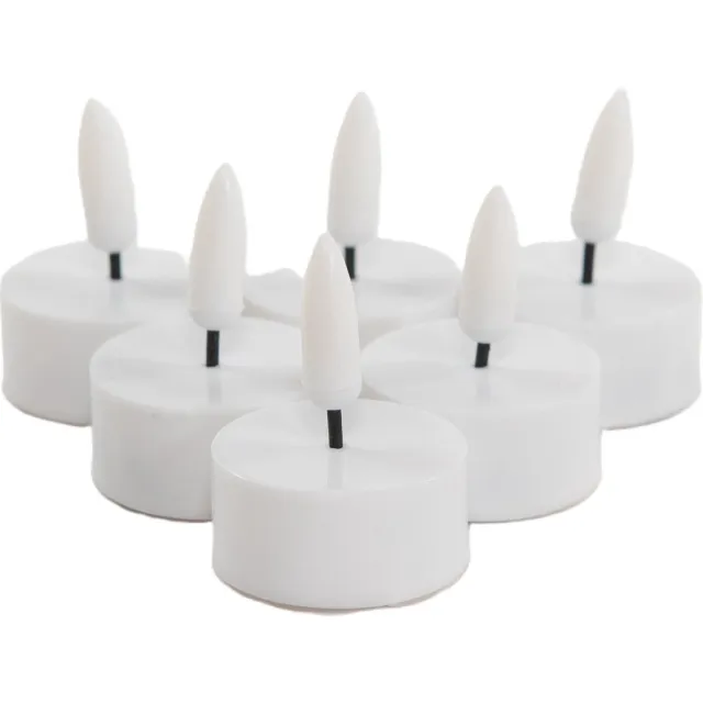 Anna's Collection LED theelichtjes/waxinelichtjes - 6x st - wit - D4 x H2 cm