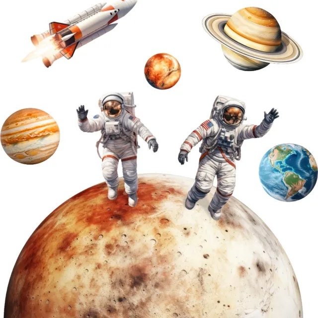 Muurstickerstunter Muursticker Ruimtevaart 60cm Meerdere kleuren