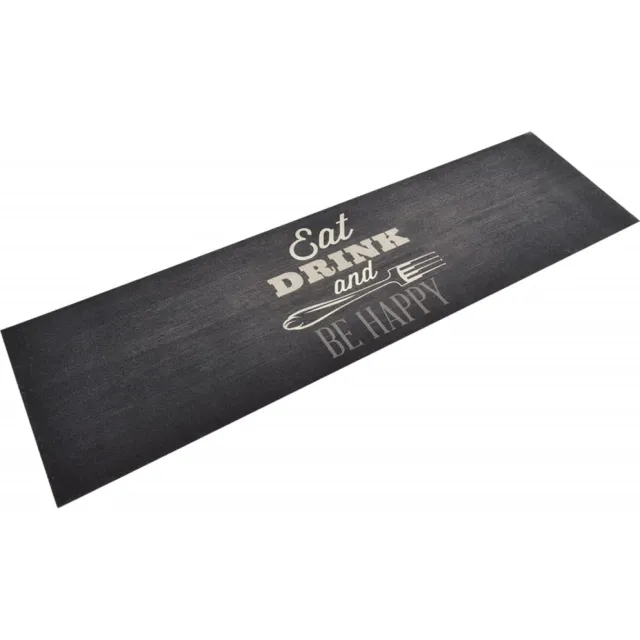 vidaXL Keukenmat wasbaar keukenprint 45x150 cm fluweel zwart Meerkleurig