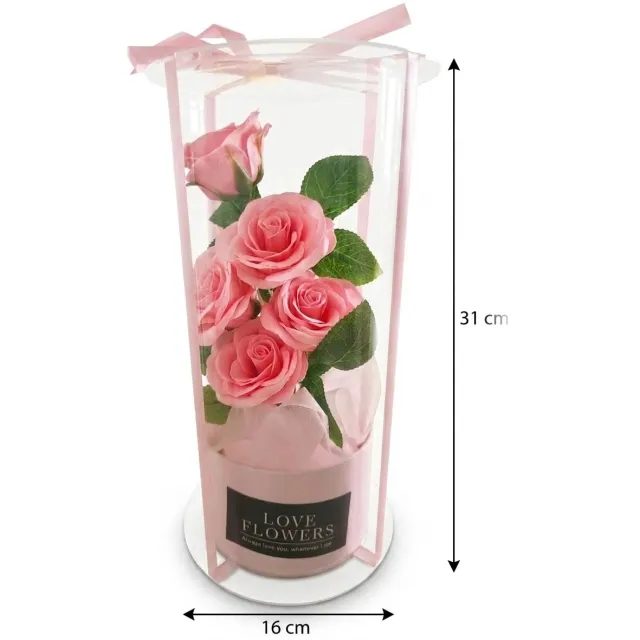 Forever Golden Rose Luxe Rozen in Cilinder Vaas – Roos – Duurzame Kunstbloemen – Valentijn, Moederdag, Verjaardag & Romantisch Cadeau voor Haar